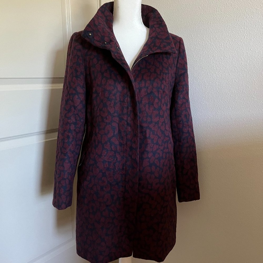 Ann Taylor LOFT Leopard Jacquard Print Coat, Size S